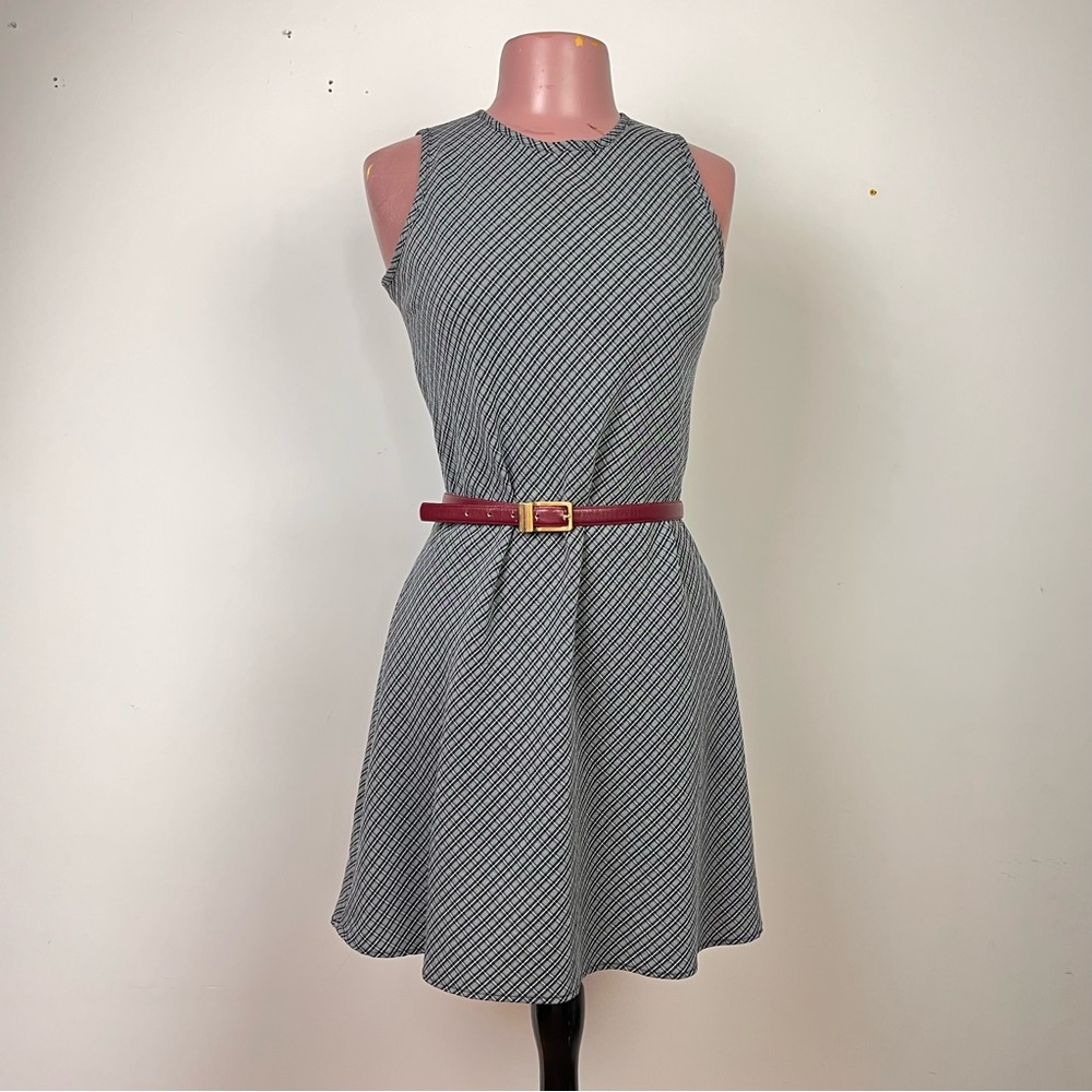 Vintage 90s Dynamite Gray Plaid Mini Shift Dress